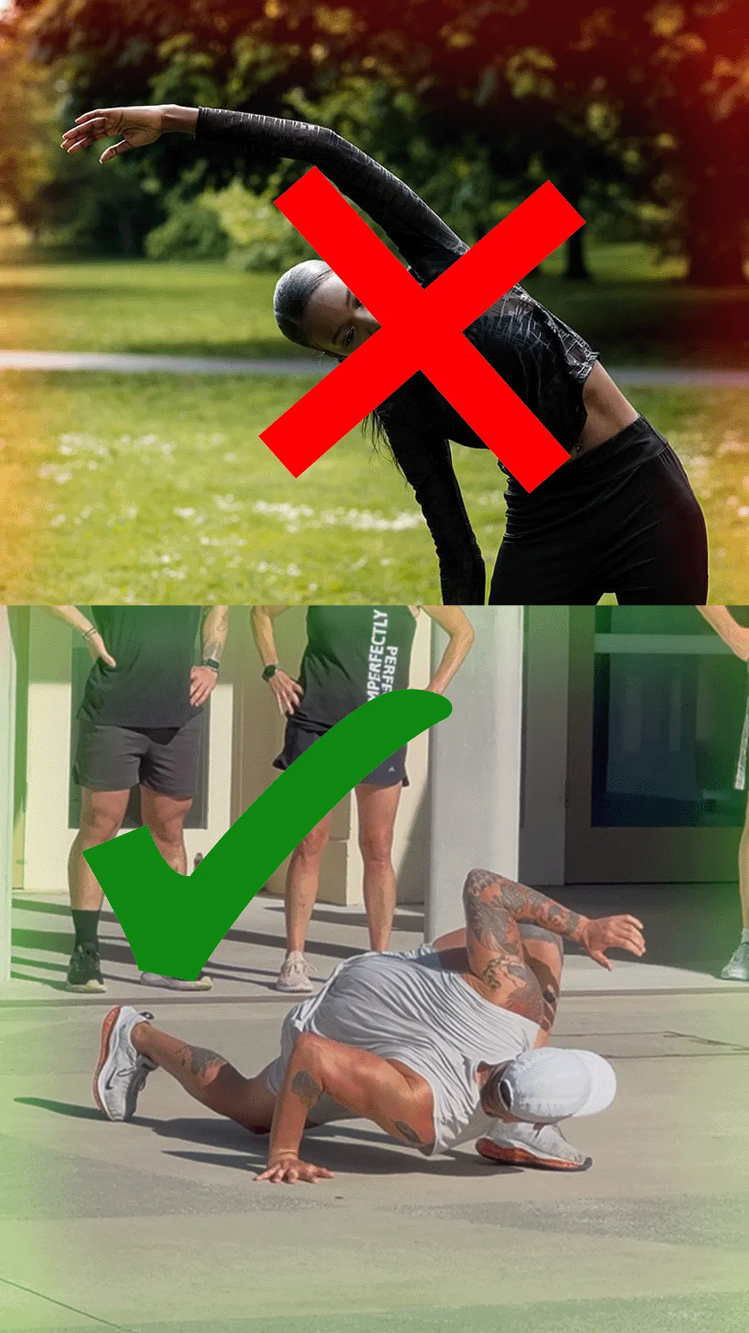 Wrong stretching approach vs correct mobility movement